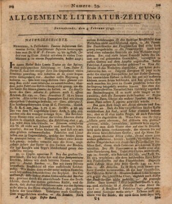 Allgemeine Literatur-Zeitung (Literarisches Zentralblatt für Deutschland) Samstag 4. Februar 1797