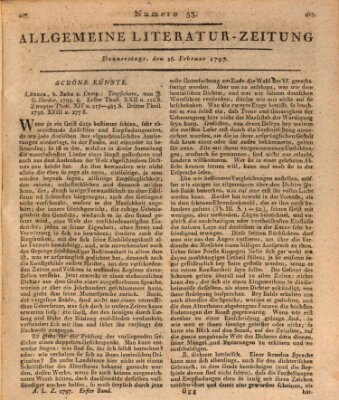 Allgemeine Literatur-Zeitung (Literarisches Zentralblatt für Deutschland) Donnerstag 16. Februar 1797