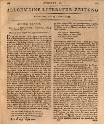 Allgemeine Literatur-Zeitung (Literarisches Zentralblatt für Deutschland) Samstag 18. Februar 1797