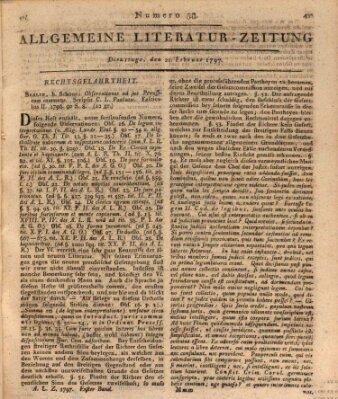 Allgemeine Literatur-Zeitung (Literarisches Zentralblatt für Deutschland) Dienstag 21. Februar 1797