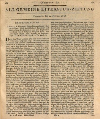 Allgemeine Literatur-Zeitung (Literarisches Zentralblatt für Deutschland) Freitag 24. Februar 1797