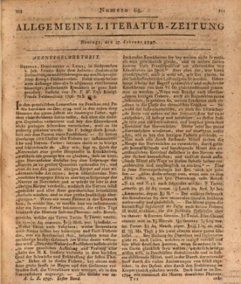 Allgemeine Literatur-Zeitung (Literarisches Zentralblatt für Deutschland) Montag 27. Februar 1797