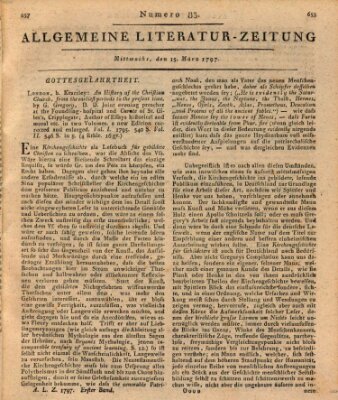 Allgemeine Literatur-Zeitung (Literarisches Zentralblatt für Deutschland) Mittwoch 15. März 1797