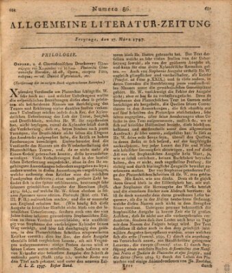 Allgemeine Literatur-Zeitung (Literarisches Zentralblatt für Deutschland) Freitag 17. März 1797