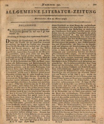 Allgemeine Literatur-Zeitung (Literarisches Zentralblatt für Deutschland) Mittwoch 22. März 1797