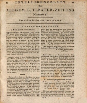 Allgemeine Literatur-Zeitung (Literarisches Zentralblatt für Deutschland) Samstag 21. Januar 1797