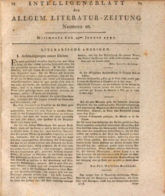 Allgemeine Literatur-Zeitung (Literarisches Zentralblatt für Deutschland) Mittwoch 25. Januar 1797