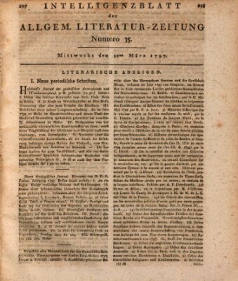 Allgemeine Literatur-Zeitung (Literarisches Zentralblatt für Deutschland) Mittwoch 22. März 1797