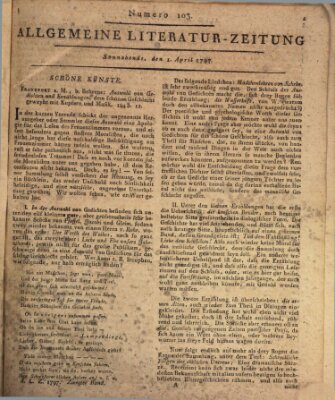 Allgemeine Literatur-Zeitung (Literarisches Zentralblatt für Deutschland) Samstag 1. April 1797