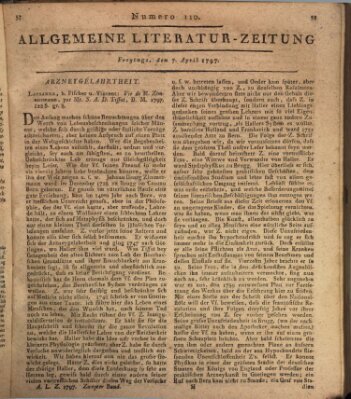 Allgemeine Literatur-Zeitung (Literarisches Zentralblatt für Deutschland) Freitag 7. April 1797