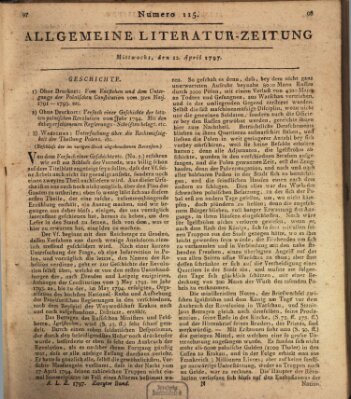 Allgemeine Literatur-Zeitung (Literarisches Zentralblatt für Deutschland) Mittwoch 12. April 1797