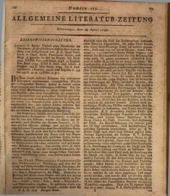 Allgemeine Literatur-Zeitung (Literarisches Zentralblatt für Deutschland) Dienstag 18. April 1797