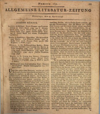 Allgemeine Literatur-Zeitung (Literarisches Zentralblatt für Deutschland) Dienstag 25. April 1797