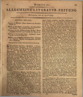 Allgemeine Literatur-Zeitung (Literarisches Zentralblatt für Deutschland) Mittwoch 26. April 1797