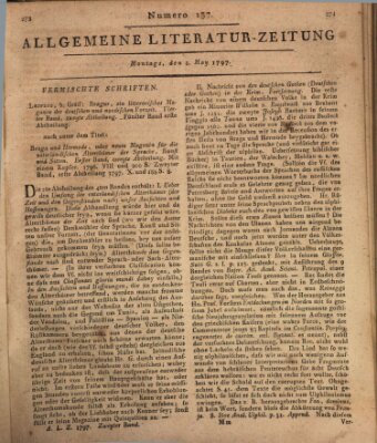 Allgemeine Literatur-Zeitung (Literarisches Zentralblatt für Deutschland) Montag 1. Mai 1797