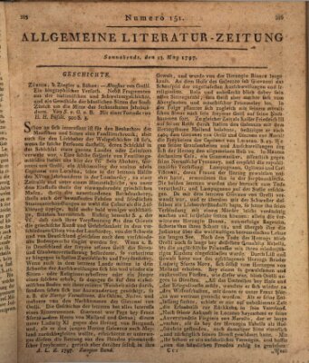 Allgemeine Literatur-Zeitung (Literarisches Zentralblatt für Deutschland) Samstag 13. Mai 1797