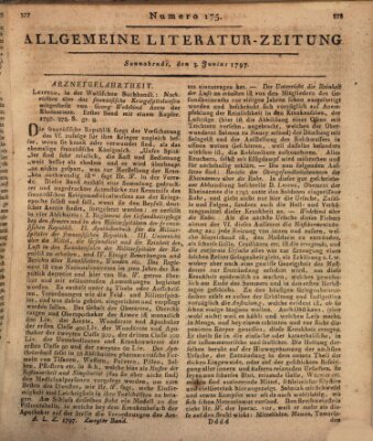 Allgemeine Literatur-Zeitung (Literarisches Zentralblatt für Deutschland) Samstag 3. Juni 1797