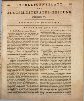 Allgemeine Literatur-Zeitung (Literarisches Zentralblatt für Deutschland) Samstag 3. Juni 1797