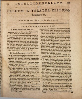 Allgemeine Literatur-Zeitung (Literarisches Zentralblatt für Deutschland) Samstag 17. Juni 1797