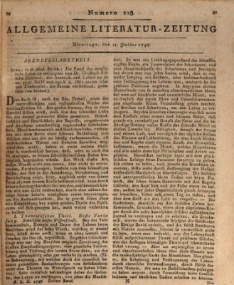 Allgemeine Literatur-Zeitung (Literarisches Zentralblatt für Deutschland) Dienstag 11. Juli 1797