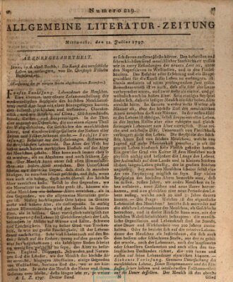 Allgemeine Literatur-Zeitung (Literarisches Zentralblatt für Deutschland) Mittwoch 12. Juli 1797