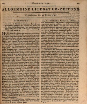 Allgemeine Literatur-Zeitung (Literarisches Zentralblatt für Deutschland) Samstag 22. Juli 1797