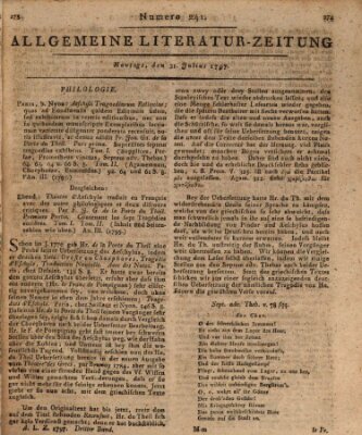 Allgemeine Literatur-Zeitung (Literarisches Zentralblatt für Deutschland) Montag 31. Juli 1797