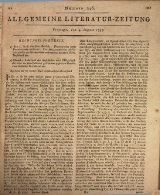 Allgemeine Literatur-Zeitung (Literarisches Zentralblatt für Deutschland) Freitag 4. August 1797