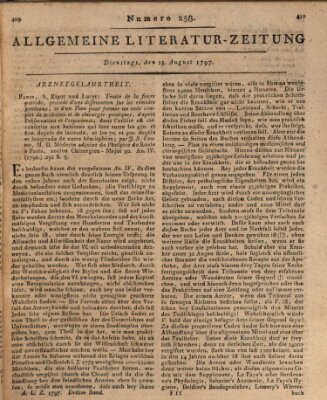 Allgemeine Literatur-Zeitung (Literarisches Zentralblatt für Deutschland) Dienstag 15. August 1797