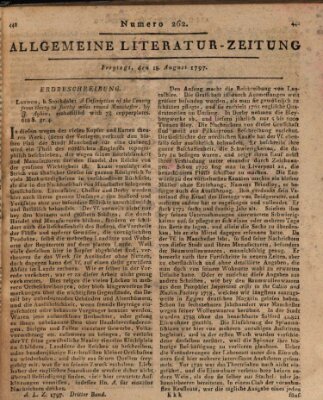 Allgemeine Literatur-Zeitung (Literarisches Zentralblatt für Deutschland) Freitag 18. August 1797