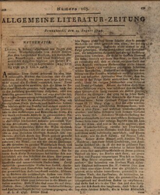 Allgemeine Literatur-Zeitung (Literarisches Zentralblatt für Deutschland) Samstag 19. August 1797