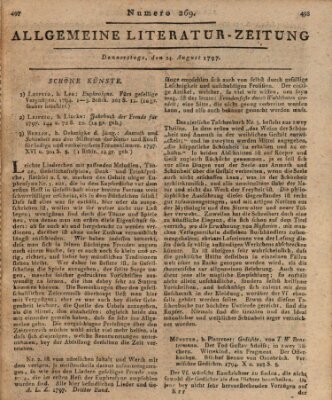 Allgemeine Literatur-Zeitung (Literarisches Zentralblatt für Deutschland) Donnerstag 24. August 1797