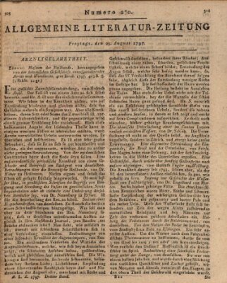 Allgemeine Literatur-Zeitung (Literarisches Zentralblatt für Deutschland) Freitag 25. August 1797