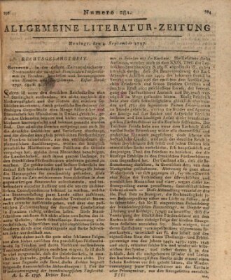 Allgemeine Literatur-Zeitung (Literarisches Zentralblatt für Deutschland) Montag 4. September 1797