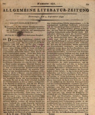 Allgemeine Literatur-Zeitung (Literarisches Zentralblatt für Deutschland) Dienstag 5. September 1797