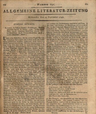 Allgemeine Literatur-Zeitung (Literarisches Zentralblatt für Deutschland) Mittwoch 13. September 1797