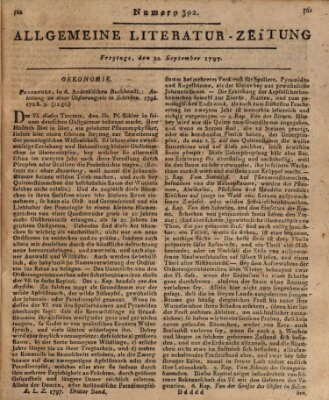 Allgemeine Literatur-Zeitung (Literarisches Zentralblatt für Deutschland) Freitag 22. September 1797