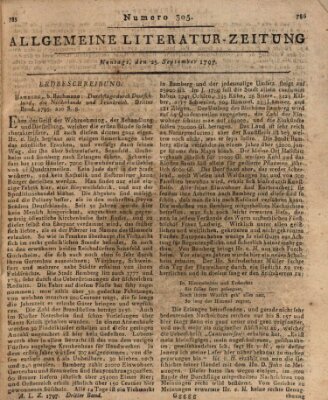 Allgemeine Literatur-Zeitung (Literarisches Zentralblatt für Deutschland) Montag 25. September 1797