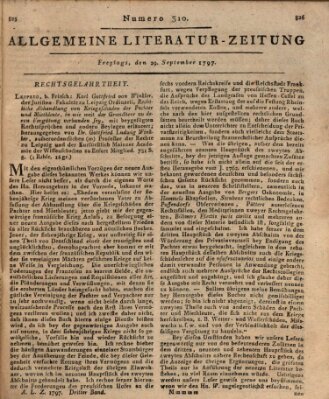 Allgemeine Literatur-Zeitung (Literarisches Zentralblatt für Deutschland) Freitag 29. September 1797