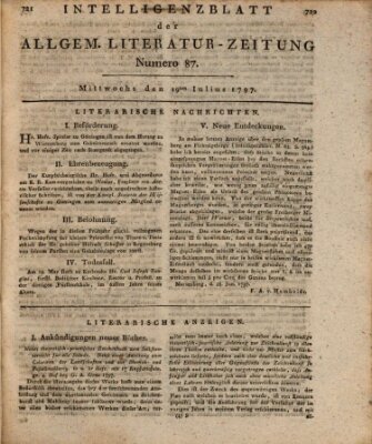 Allgemeine Literatur-Zeitung (Literarisches Zentralblatt für Deutschland) Mittwoch 19. Juli 1797