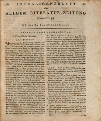 Allgemeine Literatur-Zeitung (Literarisches Zentralblatt für Deutschland) Mittwoch 2. August 1797