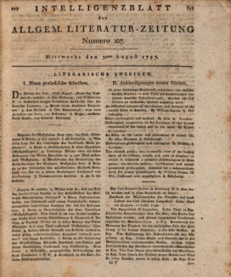 Allgemeine Literatur-Zeitung (Literarisches Zentralblatt für Deutschland) Mittwoch 30. August 1797