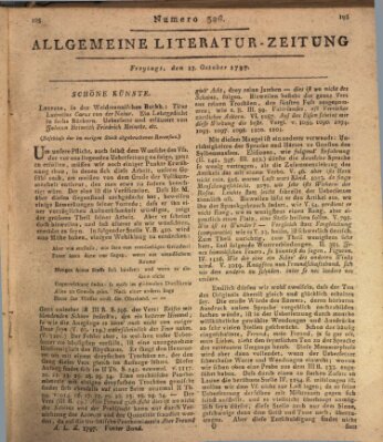 Allgemeine Literatur-Zeitung (Literarisches Zentralblatt für Deutschland) Freitag 13. Oktober 1797