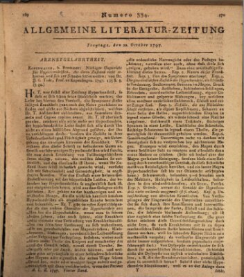 Allgemeine Literatur-Zeitung (Literarisches Zentralblatt für Deutschland) Freitag 20. Oktober 1797