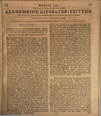 Allgemeine Literatur-Zeitung (Literarisches Zentralblatt für Deutschland) Dienstag 7. November 1797