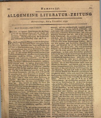 Allgemeine Literatur-Zeitung (Literarisches Zentralblatt für Deutschland) Donnerstag 9. November 1797