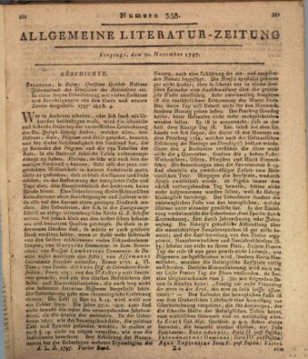 Allgemeine Literatur-Zeitung (Literarisches Zentralblatt für Deutschland) Freitag 10. November 1797