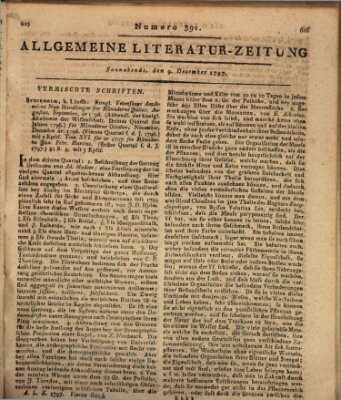 Allgemeine Literatur-Zeitung (Literarisches Zentralblatt für Deutschland) Samstag 9. Dezember 1797