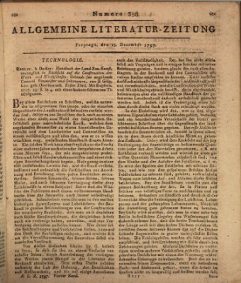 Allgemeine Literatur-Zeitung (Literarisches Zentralblatt für Deutschland) Freitag 15. Dezember 1797