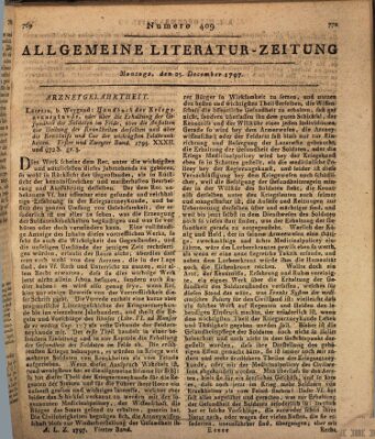 Allgemeine Literatur-Zeitung (Literarisches Zentralblatt für Deutschland) Montag 25. Dezember 1797